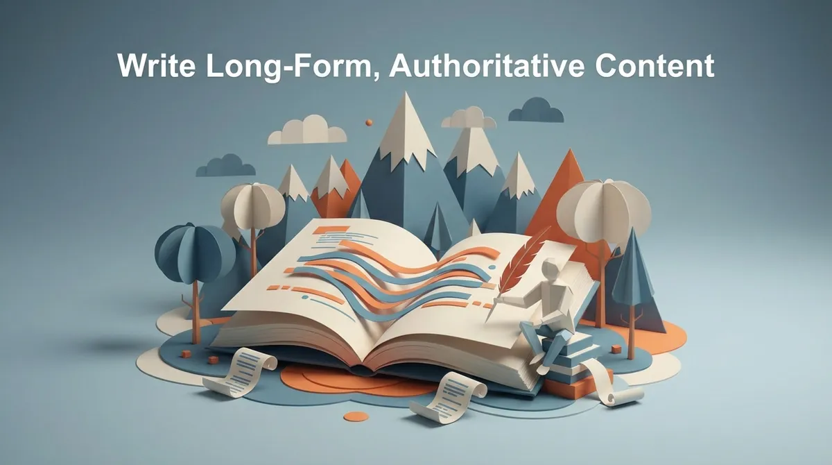 The text should be: Write Long-Form, Authoritative Content